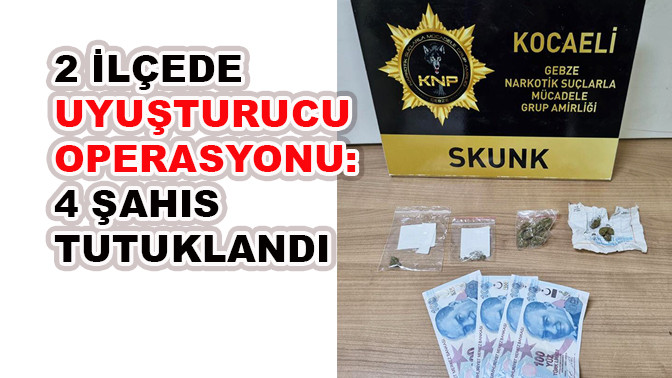 2 ilçede uyuşturucu operasyonu: 4 şahıs tutuklandı