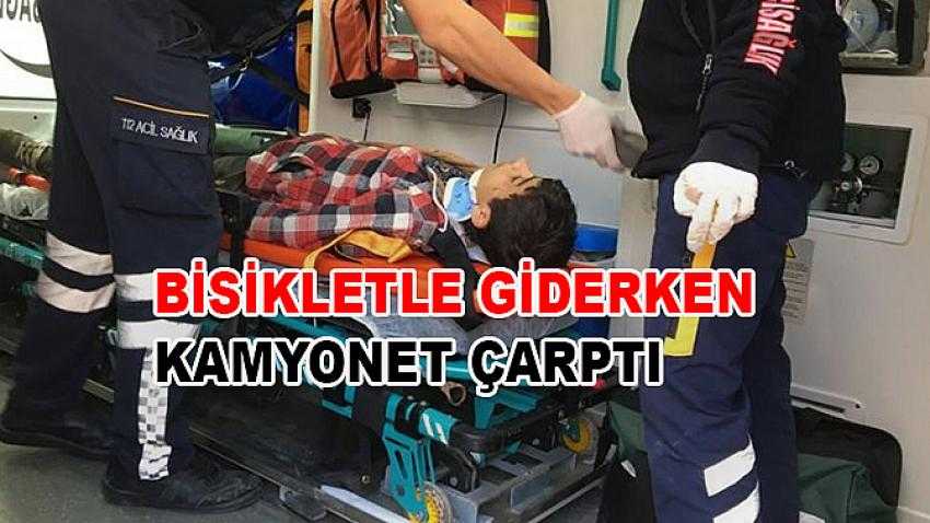 Bisikletle giderken kamyonet çarptı