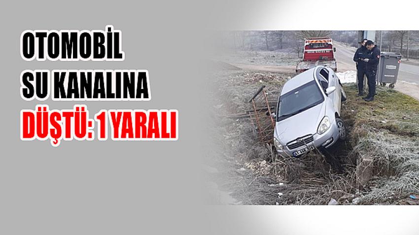 Otomobil su kanalına düştü: 1 yaralı