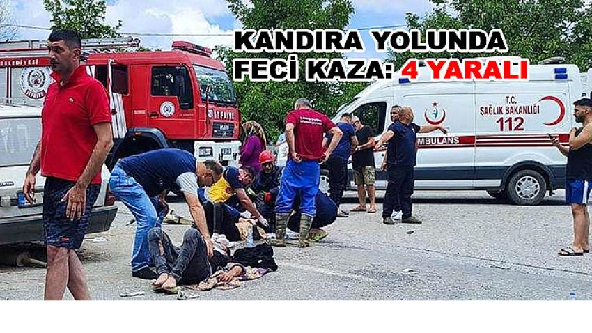 Kandıra yolunda feci kaza: 4 yaralı