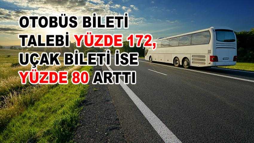Otobüs bileti talebi yüzde 172, uçak bileti ise yüzde 80 arttı